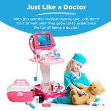 Best Choice Products Play Doctor Kit for Kids, Pretend Medical Station Set with Carrying Case, Mobile Cart
