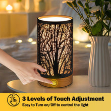 Table Lamps for Bedroom, 3-Way Dimmable Touch Control Bedside Lamp, Nightstand Lamp with Metal Branch Shade for Office, Living Room, Reading(E26 Light Bulb Included)