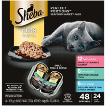 Sheba Perfect Portions Variety Pack Cuts in Gravy Cat Food, 2.6 oz Twin-Pack Trays (24 Count)