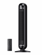 DREO Tower Fan, 27ft/s Velocity Quiet Floor Fan, 90° Oscillating Fans for Indoors with 8 Speeds, 4 Modes, Remote Control, Standing Fans, Bladeless Fan, Black, Nomad DC