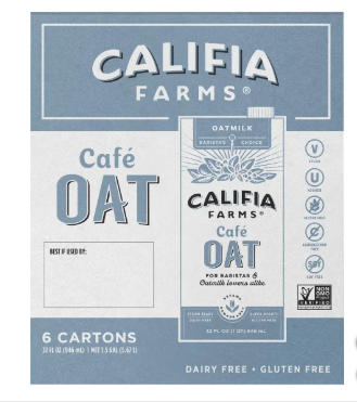 Califia Farms, Cafe Oat Milk, 32 fl oz, 6-Count