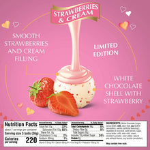 Lindt LINDOR Valentine's Day Strawberries and Cream White Chocolate Candy Truffles, 8.5 oz. Bag