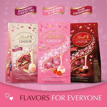 Lindt LINDOR Valentine's Day Strawberries and Cream White Chocolate Candy Truffles, 8.5 oz. Bag