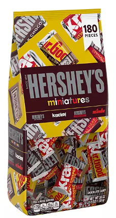 HERSHEY'S Miniatures Variety Pack Chocolate Candy, 180 pcs.