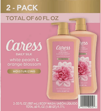 Caress Daily Silk Hydrating Body Wash, White Peach & Orange Blossom, 30 fl.