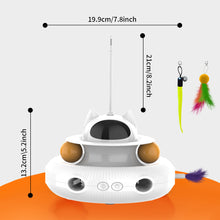 Cornmi Extendable Laser Feather USB Rechargeable Cat Teaser Wand, White