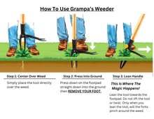 Grampa's Weeder - The Original Stand Up Weed Puller Tool With Long Handle - Made With 4-Claw Steel Head Design - Easily Remove Weeds Without Bending, Pulling, or Kneeling - Brands For Less USA