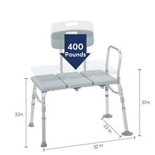 Drive Medical Plastic Tub Transfer Bench with Adjustable Backrest - Brands For Less USA