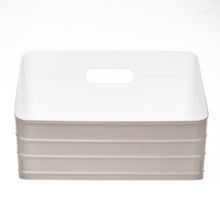 Mainstays Wide Slanted Flexible Closet Organizer Bin with Handle, White Plastic