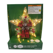 Gold Star Battery Operated LED Christmas Tree Topper, 10", Holiday Time