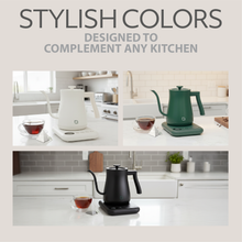 Willow Kitchen 1L Gooseneck Electric Kettle for Pour Over Coffee & Tea, Temperature Control & Automatic Shutoff, Rapid Boil Hot Water Kettle Pot, Black