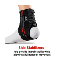 ACE Brand Ankle Support with Side Stabilizers, Adjustable, Black, 1 Brace - Brands For Less USA