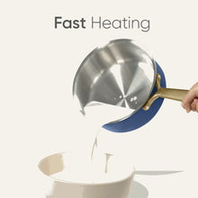 Carote 1.5QT & 3QT Tri-Ply Stainless Steel Saucepan Set with Lids, Small Induction Cooking Pot for Milk and Soup, Blue - Brands For Less USA