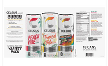 Celsius Sparkling Energy Drink, Variety Pack, 12 fl oz, 18-count