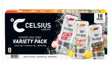 Celsius Sparkling Energy Drink, Variety Pack, 12 fl oz, 18-count