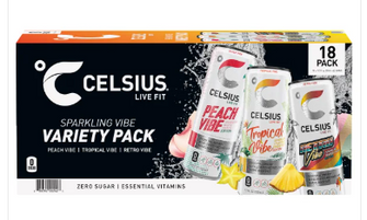 Celsius Sparkling Energy Drink, Variety Pack, 12 fl oz, 18-count