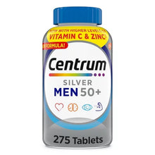 Centrum Silver Men 50 Plus 275 tablets bottle with vitamin C and zinc for senior health