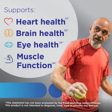 Senior man holding tennis ball highlighting Centrum Silver 275 count for seniors supporting heart brain eye and muscle health