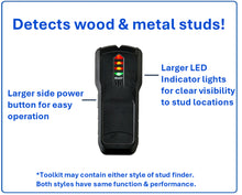Onn TV Wall Mount Installation Toolkit with Battery Operated Electronic Stud Finder, 6 Pieces, 1.15 lb, Black, 1 Each