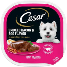 (6 pack) Cesar Classic Loaf In Sauce Smoked Bacon And Egg Wet Dog Food, 3.5 Oz Tray - Brands For Less USA