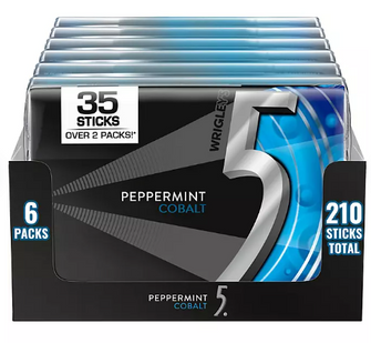 Wrigley's 5 Peppermint Cobalt Gum, 35 pcs., 6 pk.