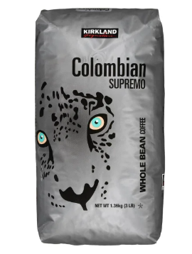 Kirkland Signature Colombian Supremo Coffee, Whole Bean, 3 lbs