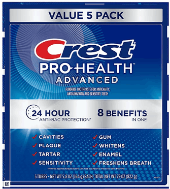 Crest Pro-Health Advanced Whitening + Intensive Clean Toothpaste, 5.8 oz., 5 pk.