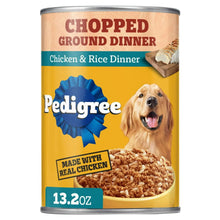 (12 pack) Pedigree Chopped Ground Dinner Chicken & Rice Dinner Adult Soft Wet Dog Food, (12) 13.2 oz Cans - Brands For Less USA