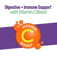 Culturelle probiotic gummies with prebiotics featuring digestive and immune support with vitamin C boost label