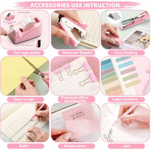 cyricoPinkOfficeSuppliesSet-StaplerandTapeDispenserSetDeskAccessoriesKitwithStapler-TapeDispense_9481_3 - Brands For Less USA