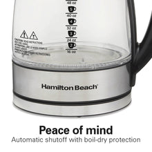 Hamilton Beach Temperature-Control Electric Glass Kettle, Tea & Water Kettle, 1.7L with Auto Shutoff and Ultra-Fast Heating