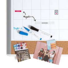U Brands 17 x 23 in. 3-in-1 Dry Erase Calendar Whiteboard, White and Gray