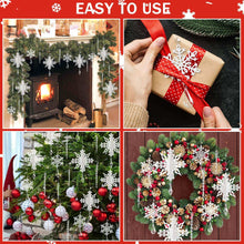 Ayieyill 24 Pieces Christmas Snowflake Drop Ornament Acrylic Icicle Christmas Hanging Acrylic Crystal Snowflake Decoration Hanging Acrylic Snowflakes (Clear)
