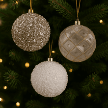 62 Count White and Gold Shatterproof Christmas Ornaments, by My Texas House