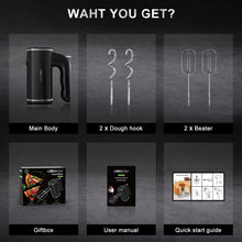 LINKChef Hand Mixer, 450W Turbo Electric Handheld Mixer, 5 Speed Electric Mixers for Kitchen (Black)