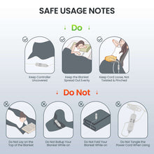 MaxKare 50" x 60" Electric Throw Blanket with 6 Heating Levels & 1-5H Auto-off, Machine Washable Flannel & Sherpa, Gray & White