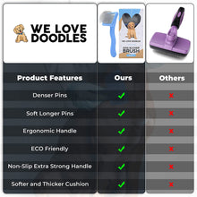 We Love Doodles Dog Slicker Brush - Dog Brush for Grooming Pet Hair, Poodle / Goldendoodle Brush