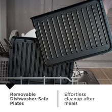 George Foreman 4-Serving Non-Stick Removable Dishwasher Safe Plates, Grill and Panini Maker, Durable Easy-to-Clean Plastic Housing