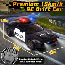 Remote Control Car, 1:20 Scale 15KM/H 4WD Drift Car with LED Lights & 2 Rechargeable Batteries, Racing Drift Car Toy for 3-8 Boys & Girls