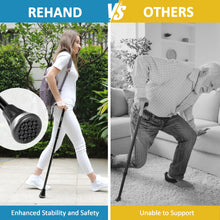 REHAND Adjustable Foldable Walking Cane for Seniors - Lightweight Heavy Duty Canes with Non-Slip Grip, Collapsible Design (Black) - Brands For Less USA