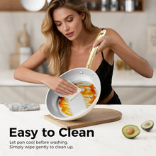 Sanho Ceramic Nonstick Fry Pan Set, 2-Piece (8 & 10 inch) Skillets, Diamond-Titanium Coating, Oven & Induction Safe, Non-Toxic - Brands For Less USA