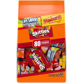Skittles, Starburst & Life Savers Gummy Candy Variety Pack - 80 Ct Bag - Brands For Less USA