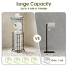 Toilet Paper Holder, Upgraded Toilet Paper Storage Free Standing, Free Standing Tissue Roll Storage Rack for Bathroom, Black