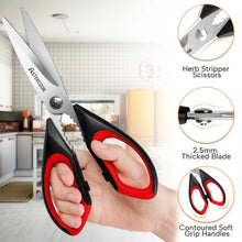 Tijeras de cocina Astercook (2 unidades), resistentes, con hoja dentada y mango ergonómico, aptas para aves, hierbas y verduras. Aptas para lavavajillas.