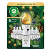 Air Wick Plug In Scented Oil Air Freshener, Holiday Fresh Pine & Juniper, 1 Warmer + 6 Refills