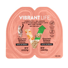 (6 pack) Vibrant Life Gourmet Salmon Entree Cuts in Gravy, Complete + Balanced, 2.64 oz Split Cup