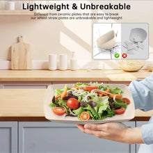 GPED 24 Pcs Wheat Straw Square Dinnerware Sets For 4, Unbreakable Dish Sets, Reusable Plates and Bowls Sets, Dinner Plates, Travel Camping Cutlery Set, Dishwasher Microwave Safe, Beige - Brands For Less USA