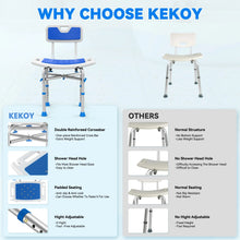 KEKOY Shower Chair with Back 500lb, Height Adjustable Bath Chair for Shower, Heavy Duty Bath Stool for Tub for Elderly, Senior, Handicap, Tool-Free Assembly - Brands For Less USA