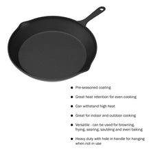 Home-Complete Set of 3 Cast Iron Skillet Set, Pre-Seasoned Oven-Safe Non-stick Frying Pans - 10”, 8”, 6” (Black) - Brands For Less USA