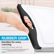 Cutting Boards for Kitchen, Plastic Cutting Board Set of 3, Dishwasher Safe Cutting Boards w/Juice Grooves for Meat, Veggies, Easy Grip Handle, Serveware Accessories